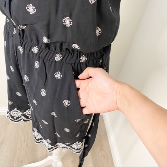 LOFT black embroidered romper - Picture 6 of 7
